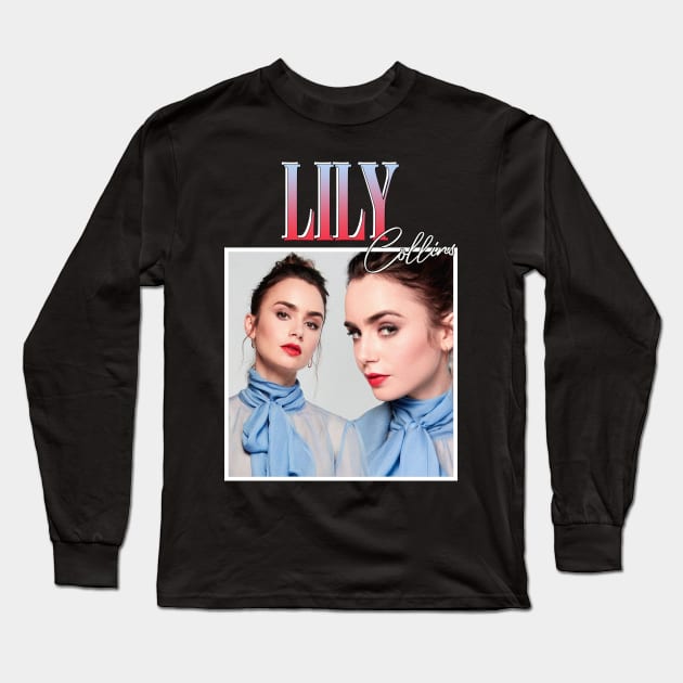 Lily Collins Long Sleeve T-Shirt by TeesBySilvia